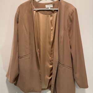 Skies are blue curvy Women's pink Tan Blazer